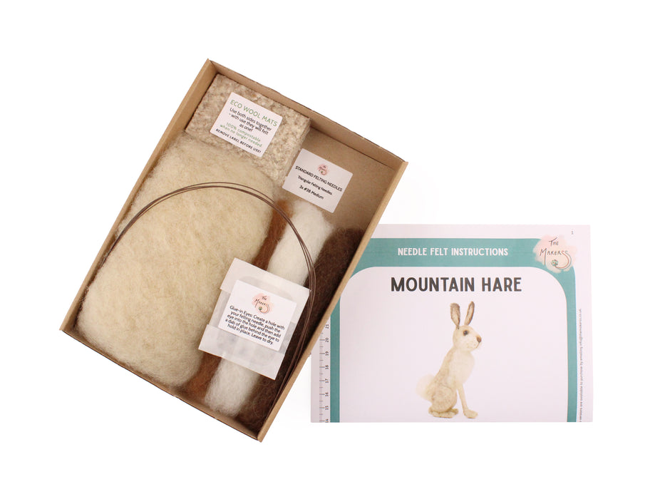 Felting Kit - Mountain Hare Needle Felt Kit