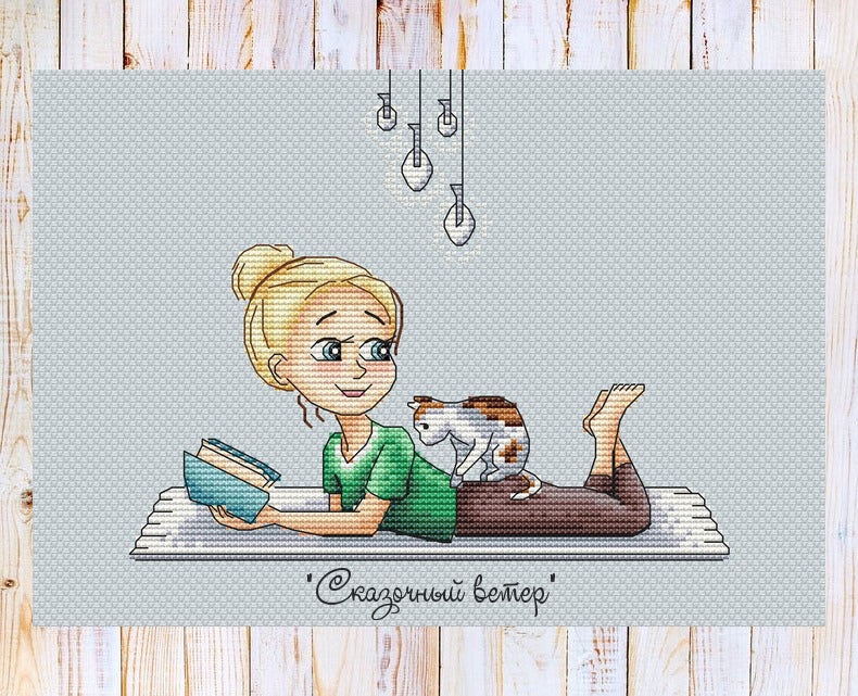 Cat massage (blonde) - PDF Cross Stitch Pattern