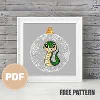 Christmas Ball with Snake - Free PDF Cross Stitch Pattern