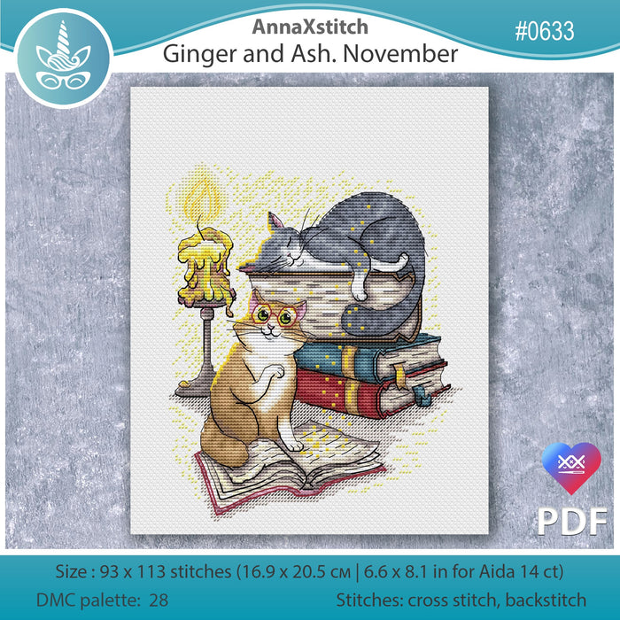 Ginger & Ash. November - PDF Cross Stitch Pattern