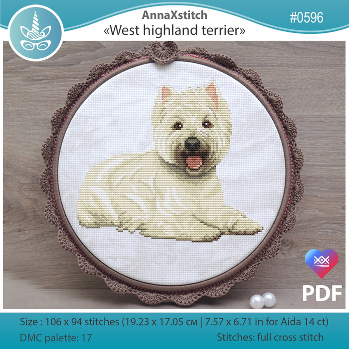 West highland terrier - PDF Cross Stitch Pattern