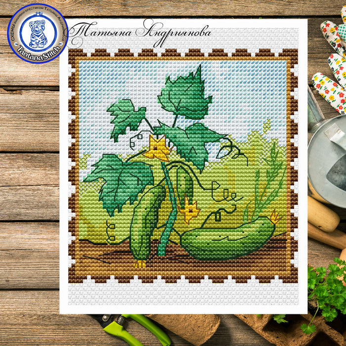 Rural Life. Cucumbers - PDF Cross Stitch Pattern