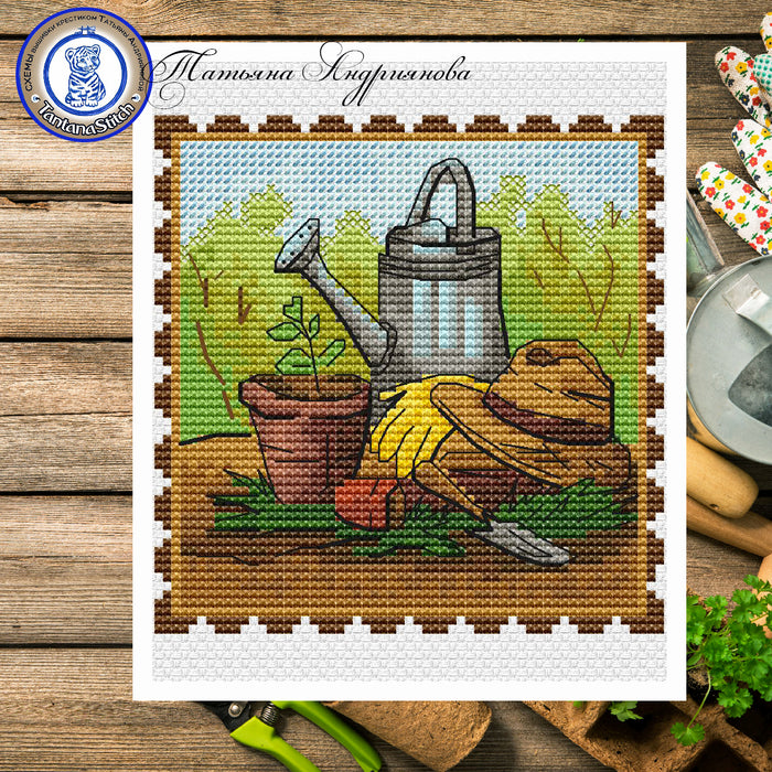 Rural Life. Watering can - PDF Cross Stitch Pattern