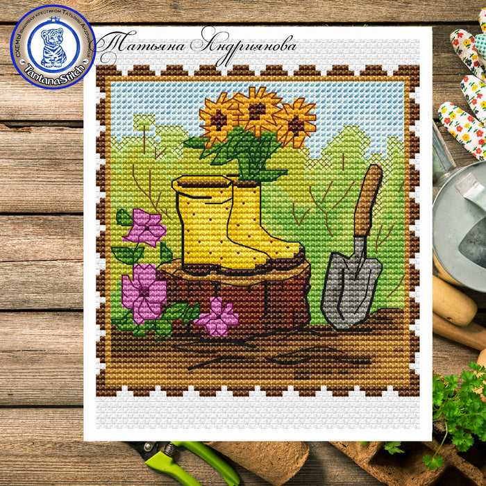 Rural Life. Rubber Boots - PDF Cross Stitch Pattern