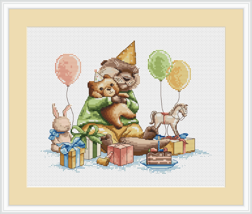 Otter's Birthday Bash - PDF Cross Stitch Pattern