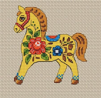 Painted Horses. Gorodets Patterns - PDF Cross Stitch Pattern