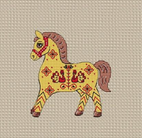 Painted Horses. Mezen Patterns - PDF Cross Stitch Pattern