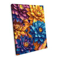 Painting by Numbers kit Bright dahlias with extra metallic paints KHO3305