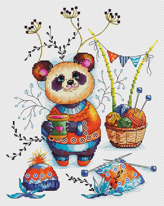 Pandas also knit - PDF Cross Stitch Pattern