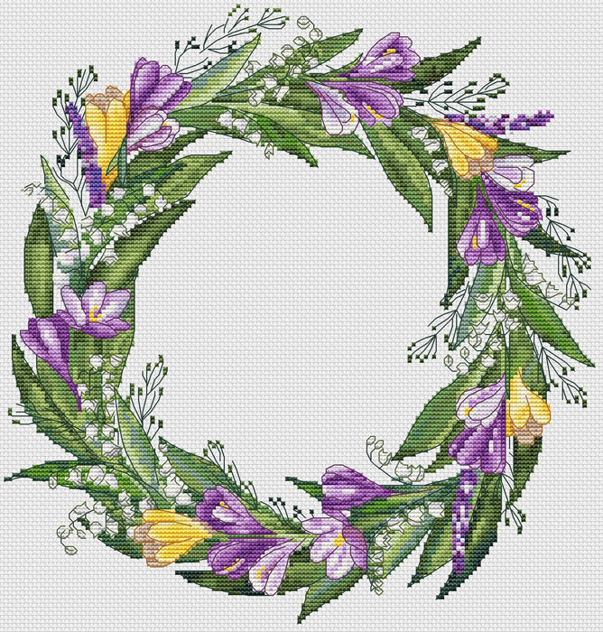 Spring wreath - PDF Cross Stitch Pattern