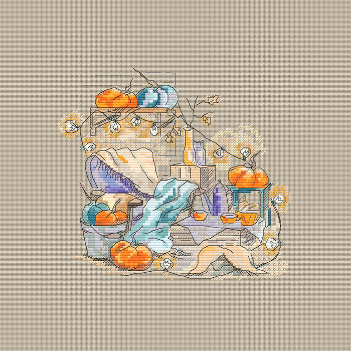 Autumn sketches. Pumpkins - PDF Cross Stitch Pattern