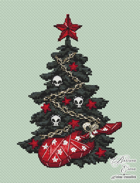 Christmas Tree for Rock Fans - PDF Cross Stitch Pattern