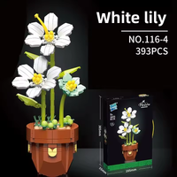 Plant Building Brick Kit - White Lily Flower by Wizardi F07N11-18-4(116)