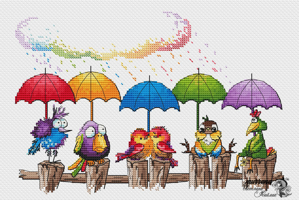 Rainbow Rain - PDF Cross Stitch Pattern