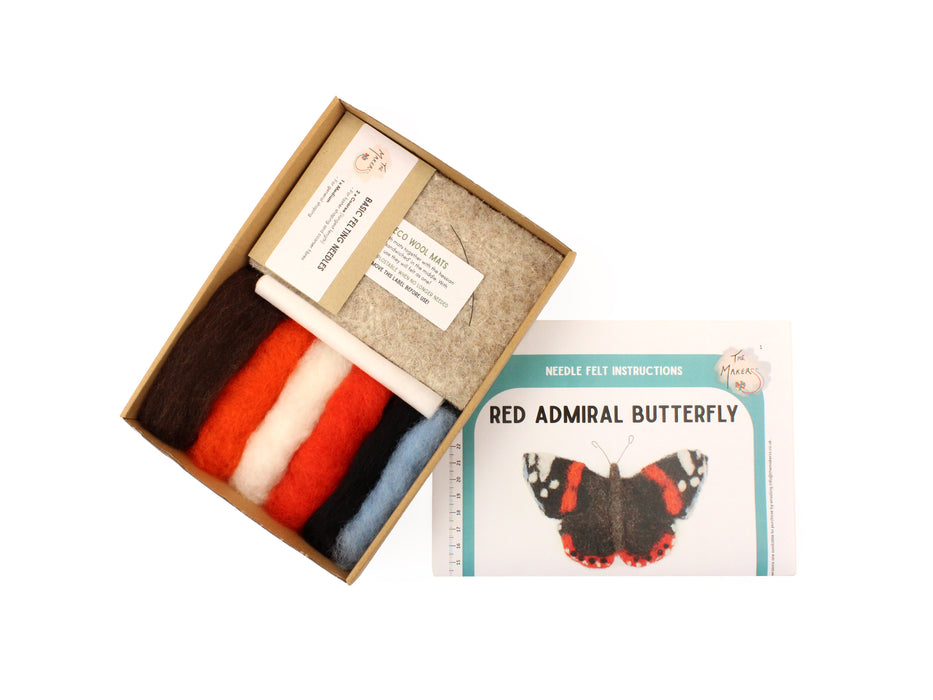 Felting Kit - Red Admiral Butterfly Needle Felt Kit