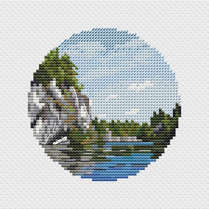 River in the mountains - PDF Cross Stitch Pattern