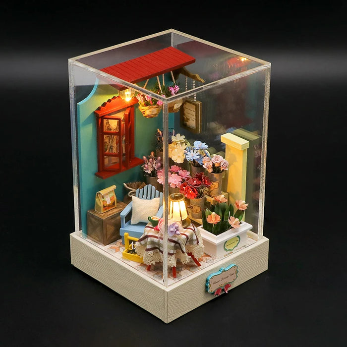 Miniature Wizardi Roombox Kit - Flower Shop Dollhouse Kit