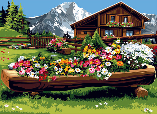 Needlepoint canvas for halfstitch without yarn Canvas The Chalet Enclosure SE929.602 Seg De Paris Printed Tapestry Canvas