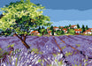 Needlepoint canvas for halfstitch without yarn The Village Olive Tree SE929.631 Seg De Paris Printed Tapestry Canvas