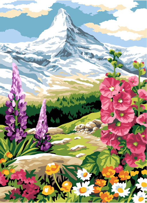 Needlepoint canvas for halfstitch without yarn Mountain Peak SE929.737 Seg De Paris Printed Tapestry Canvas