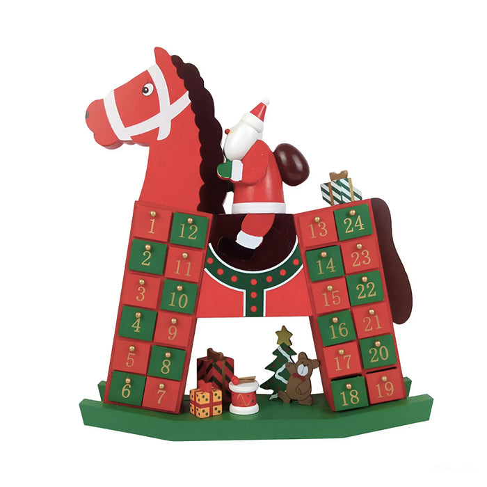 Santa's Wooden Horse Advent Calendar Wizardi F07M6-16