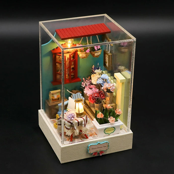 Miniature Wizardi Roombox Kit - Flower Shop Dollhouse Kit