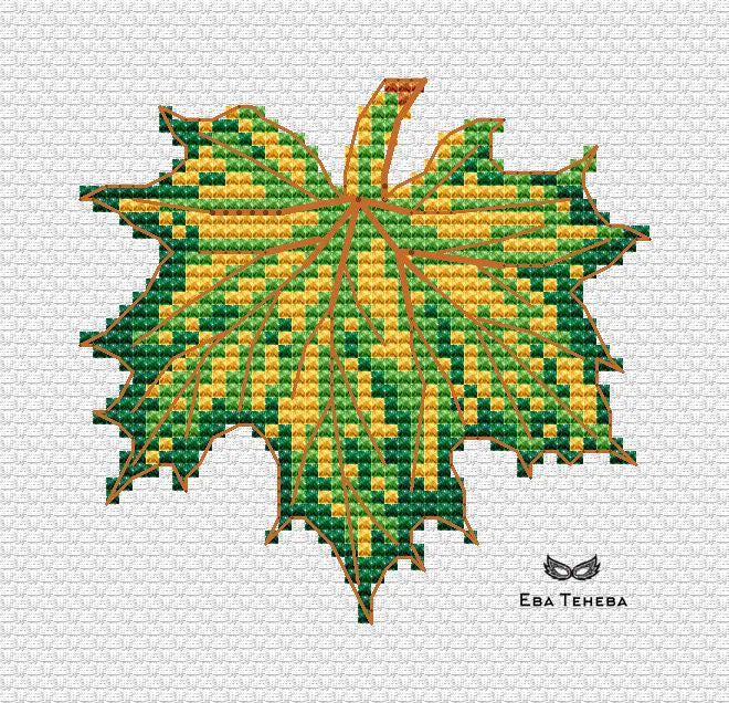 Leaves. Second autumn - PDF Cross Stitch Pattern