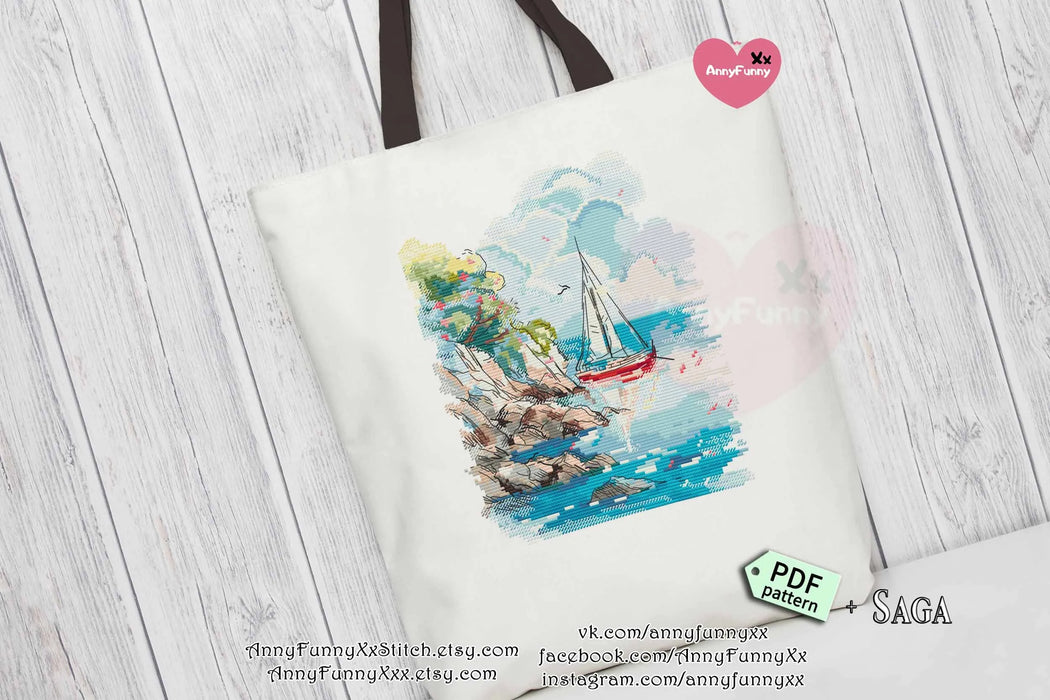 Summer. Ocean - PDF Cross Stitch Pattern