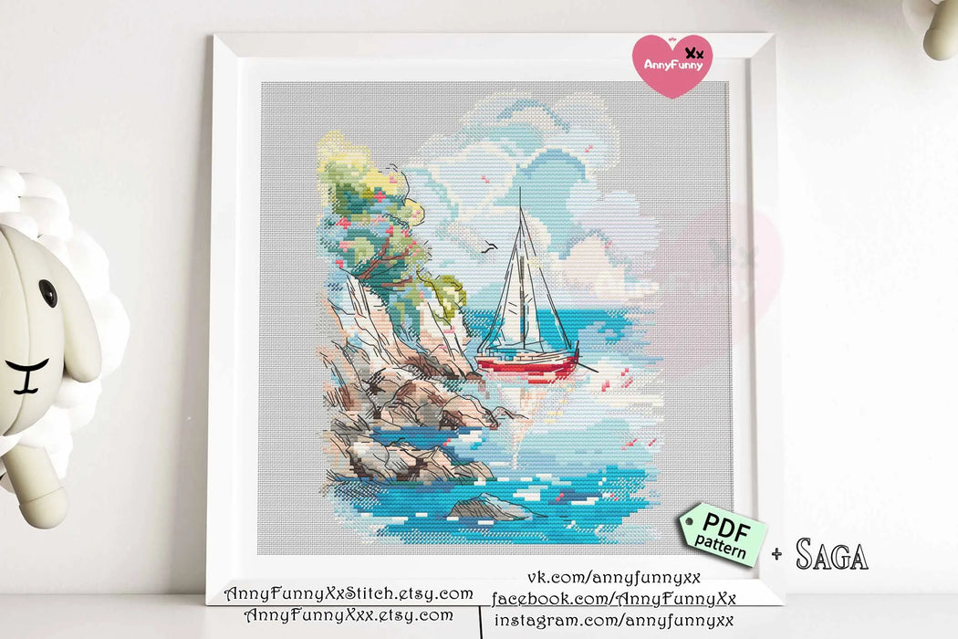 Summer. Ocean - PDF Cross Stitch Pattern