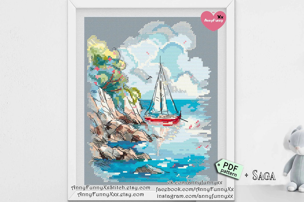 Summer. Ocean - PDF Cross Stitch Pattern