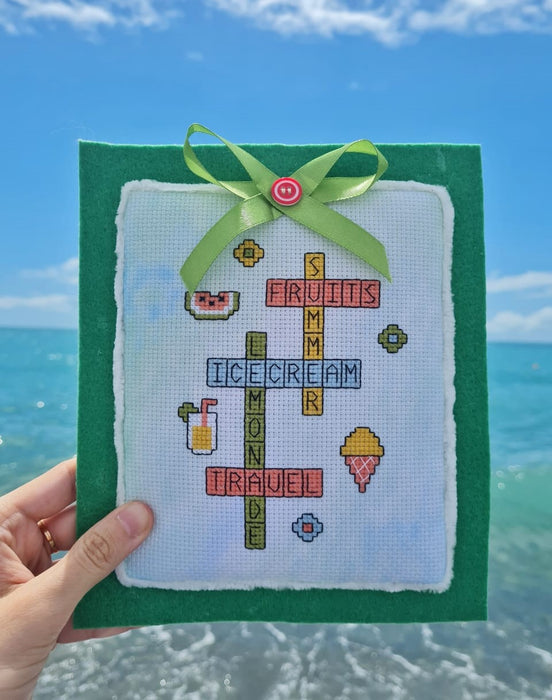 Summer crossword - PDF Cross Stitch Pattern