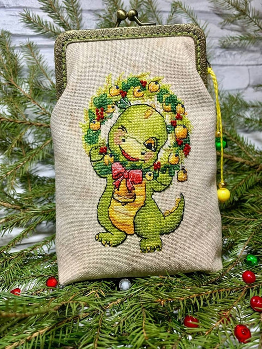 A dragon with a wreath - PDF Cross Stitch Pattern
