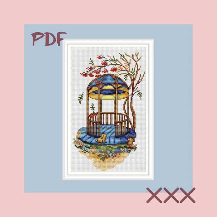 Autumn Gazebo - PDF Cross Stitch Pattern