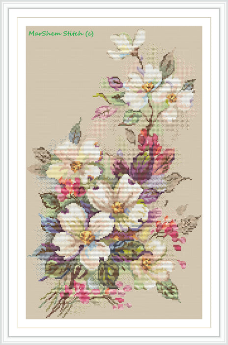 Tender flowers - PDF Cross Stitch Pattern
