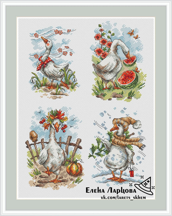 Geese - Seasons. Autumn - PDF Cross Stitch Pattern