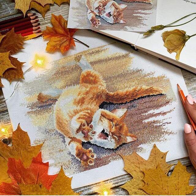 Morning Cat - PDF Cross Stitch Pattern