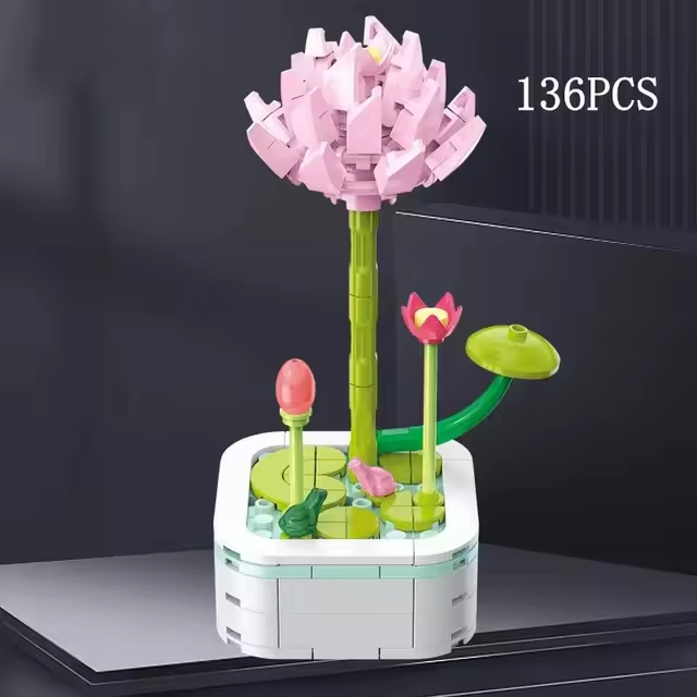 Lotus Ranunculaceae Building Brick Potted Flower F07M9-8(103)-A6