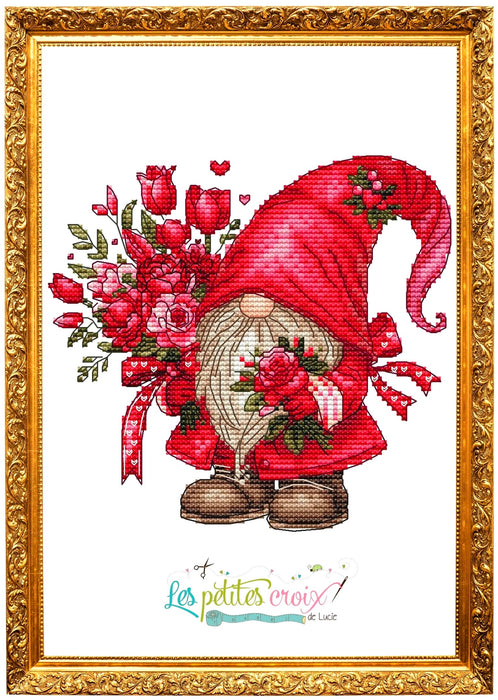 Valentine Gnome - PDF Cross Stitch Pattern