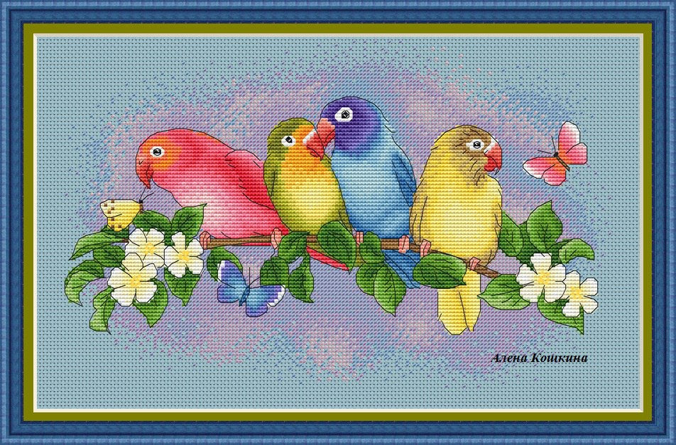Parrots - PDF Cross Stitch Pattern