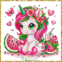 Watermelon Unicorn - PDF Cross Stitch Pattern