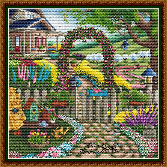 Flower arch - PDF Cross Stitch Pattern