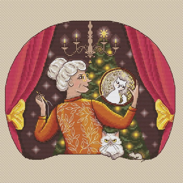 Cat lady - PDF Cross Stitch Pattern