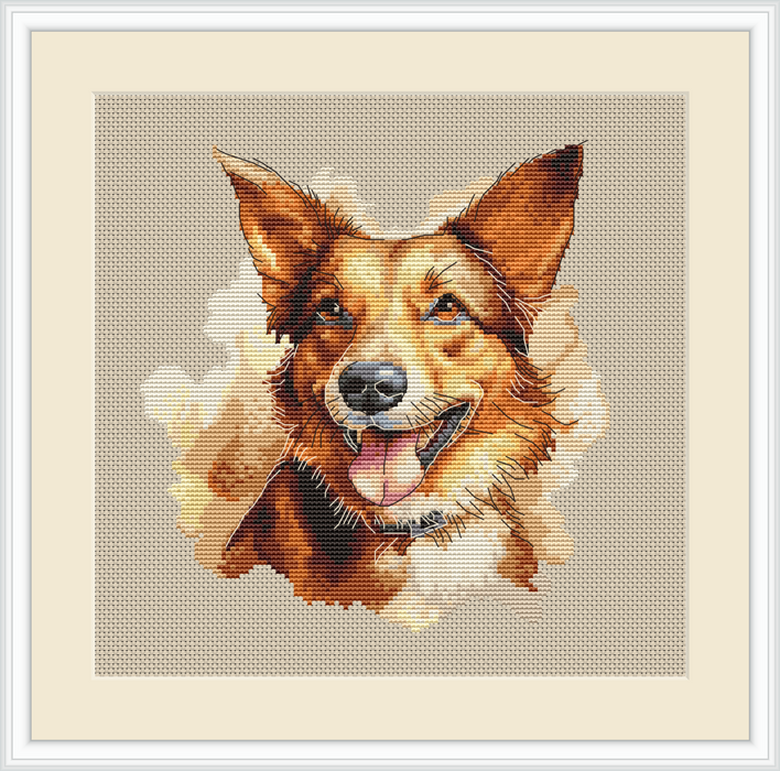 Watercolor German Shepherd - PDF Cross Stitch Pattern