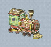 Winter Joys Sampler. Train - PDF Cross Stitch Pattern