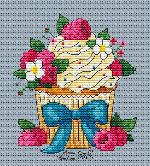 Cake. Raspberry - PDF Cross Stitch Pattern