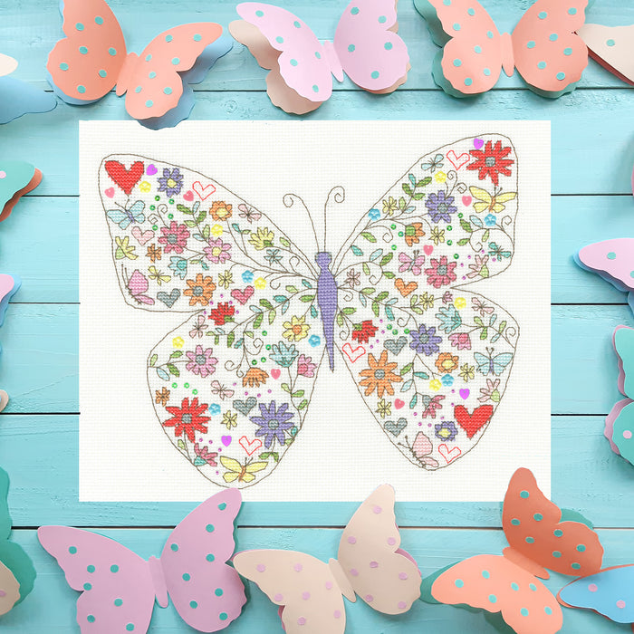 Lovely Butterfly XKA21 Counted Cross Stitch Kit