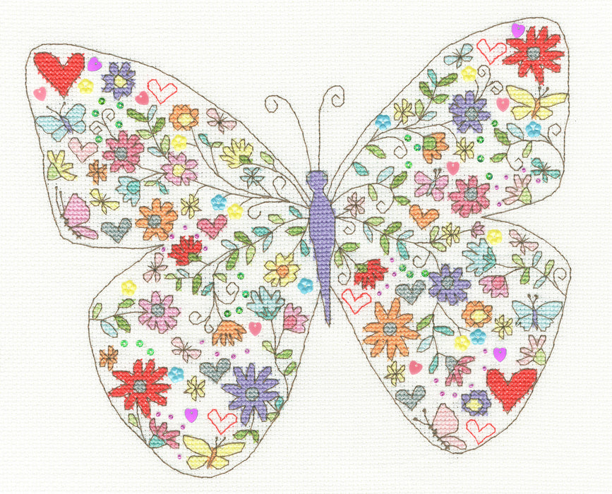 Lovely Butterfly XKA21 Counted Cross Stitch Kit