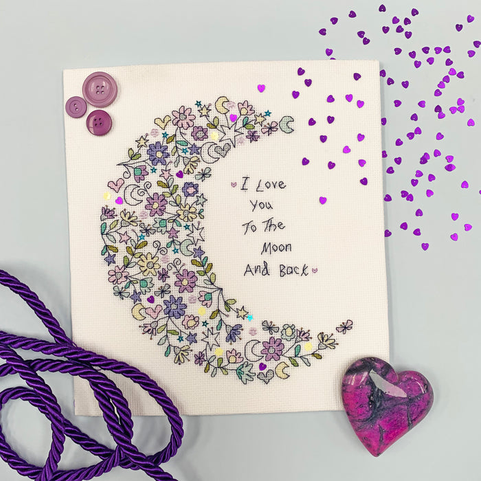 Love You To The Moon XKA22 Counted Cross Stitch Kit