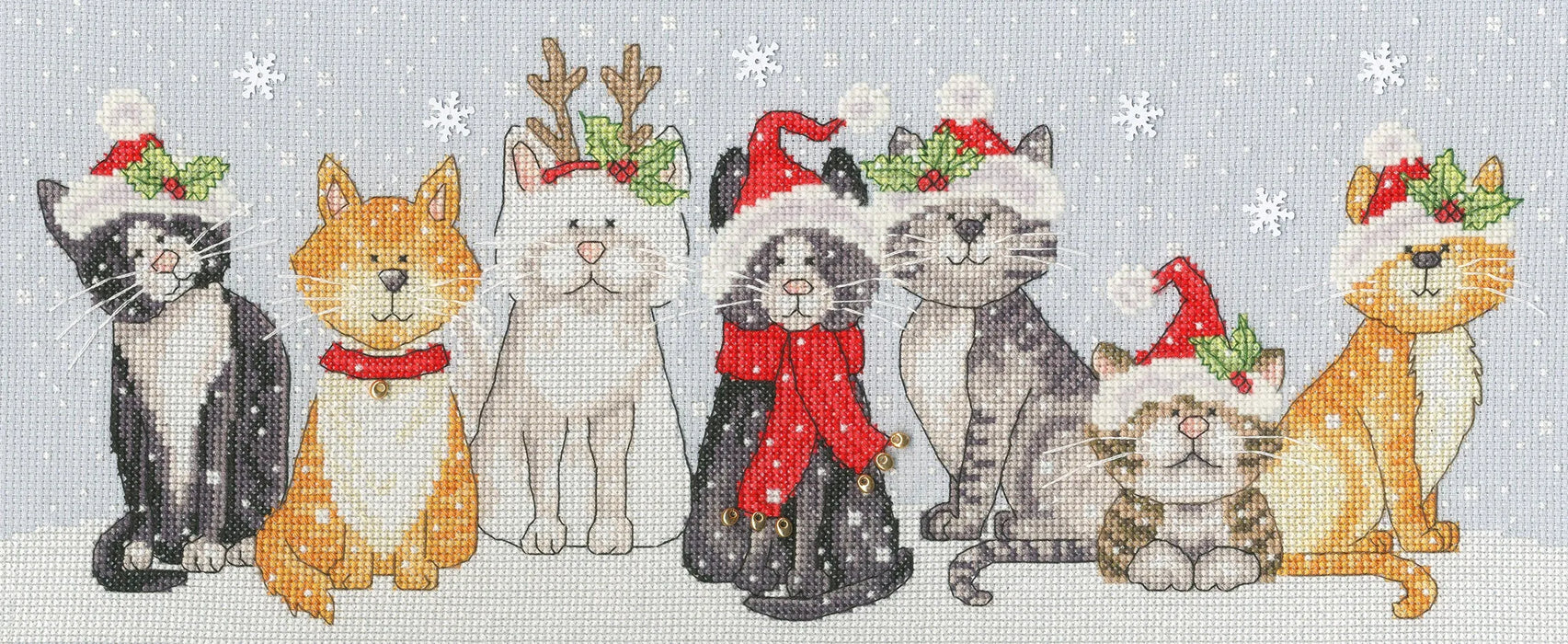 Festive Felines XKTB11 Counted Cross Stitch Kit