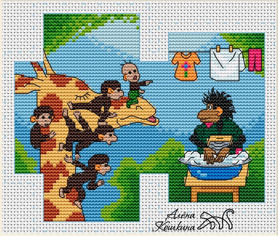 Monkeys - PDF Cross Stitch Pattern